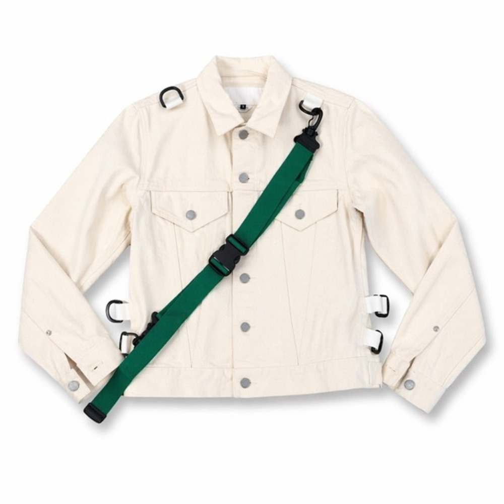COMME des GARCONS GANRYU Strap Denim Jacket  CDG US S/ EU 44 Ivory‎ Utility